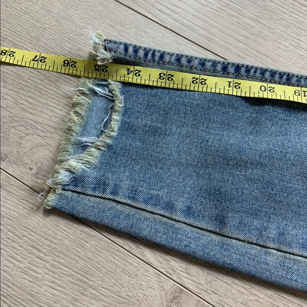 Free People Mid Rise Distressed Raw Hem Skinny Leg Jeans - Picture 12 of 12